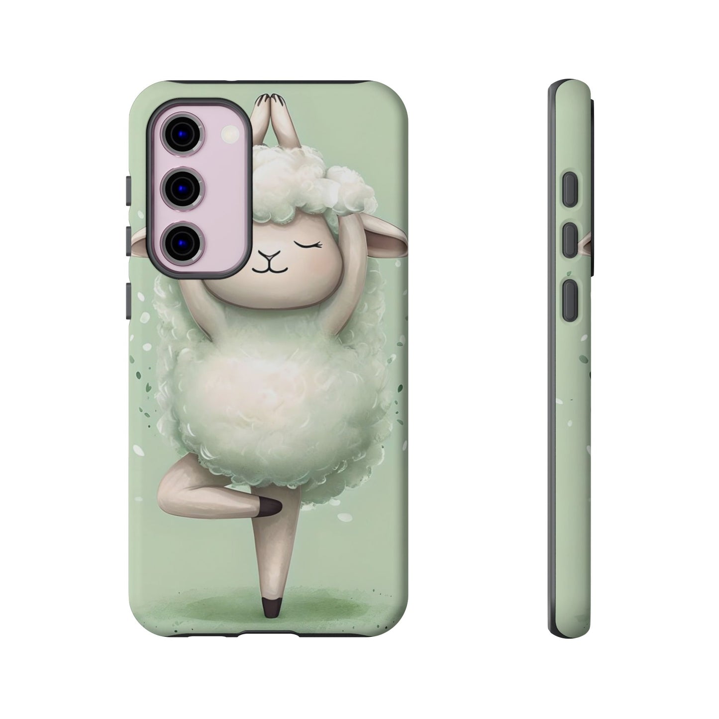 Cute Yoga Sheep Phone Case — Pastel Lamb Ballerina Protective Cover