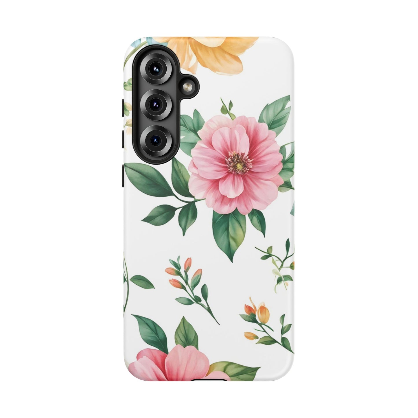Floral Tough Phone Case — Pink Peony Protective Phone Cover