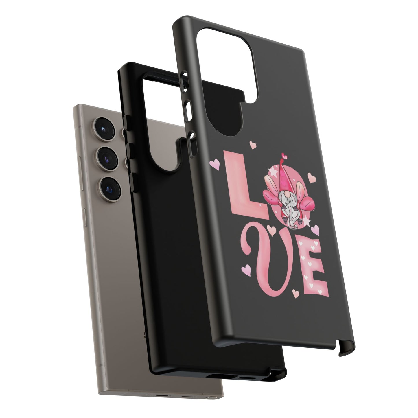 Love Gnome Phone Case — Cute Pink Heart Valentines Protective Case
