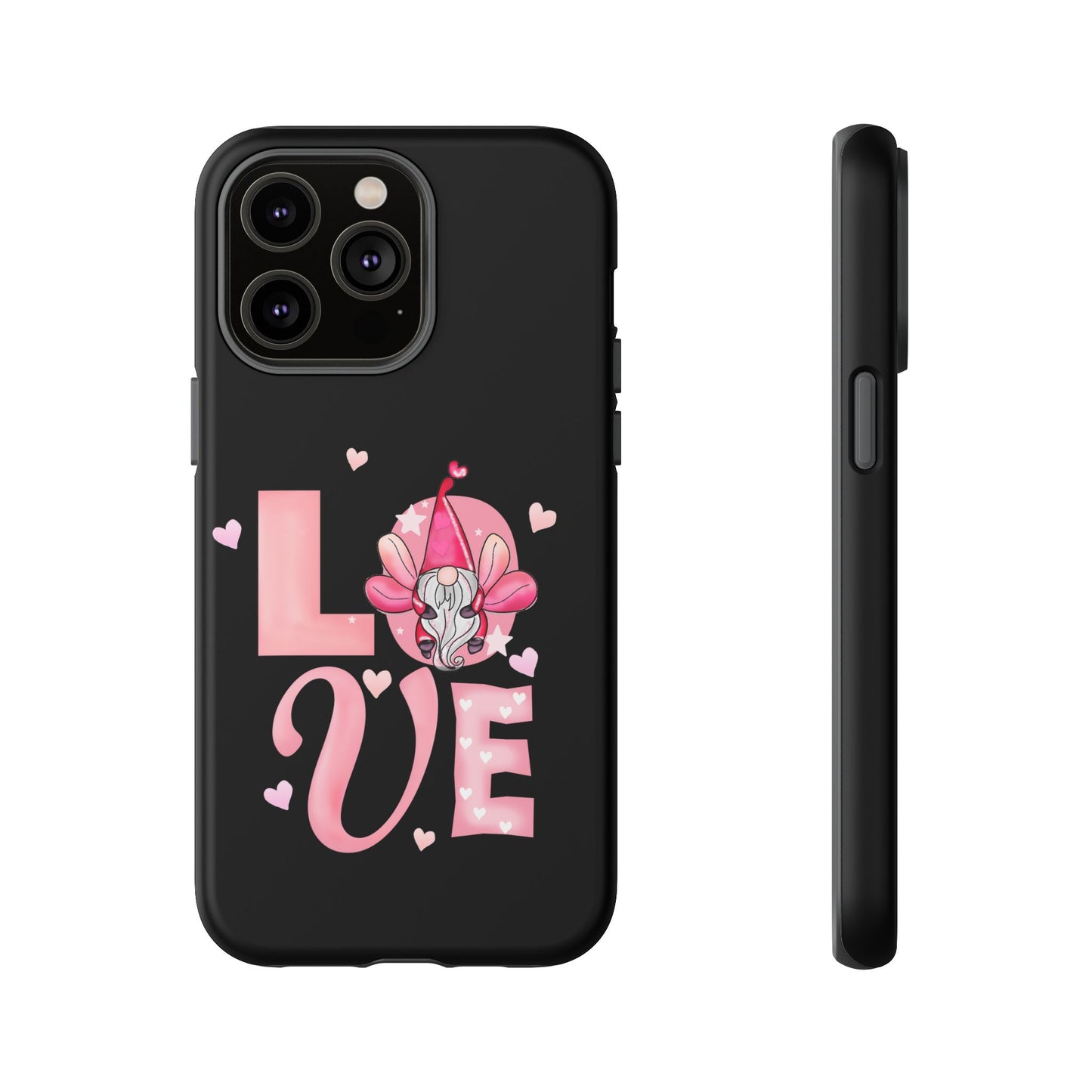 Love Gnome Phone Case — Cute Pink Heart Valentines Protective Case