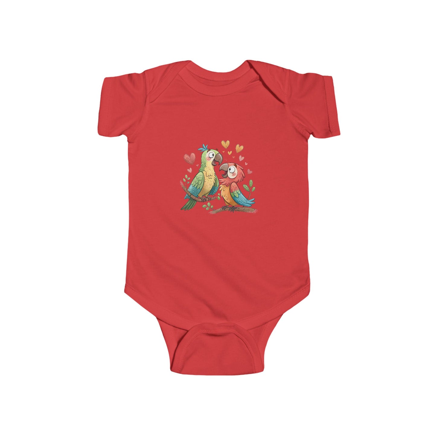 Baby Bodysuit — Cute Parrot & Sloth Love Graphic Infant Onesie