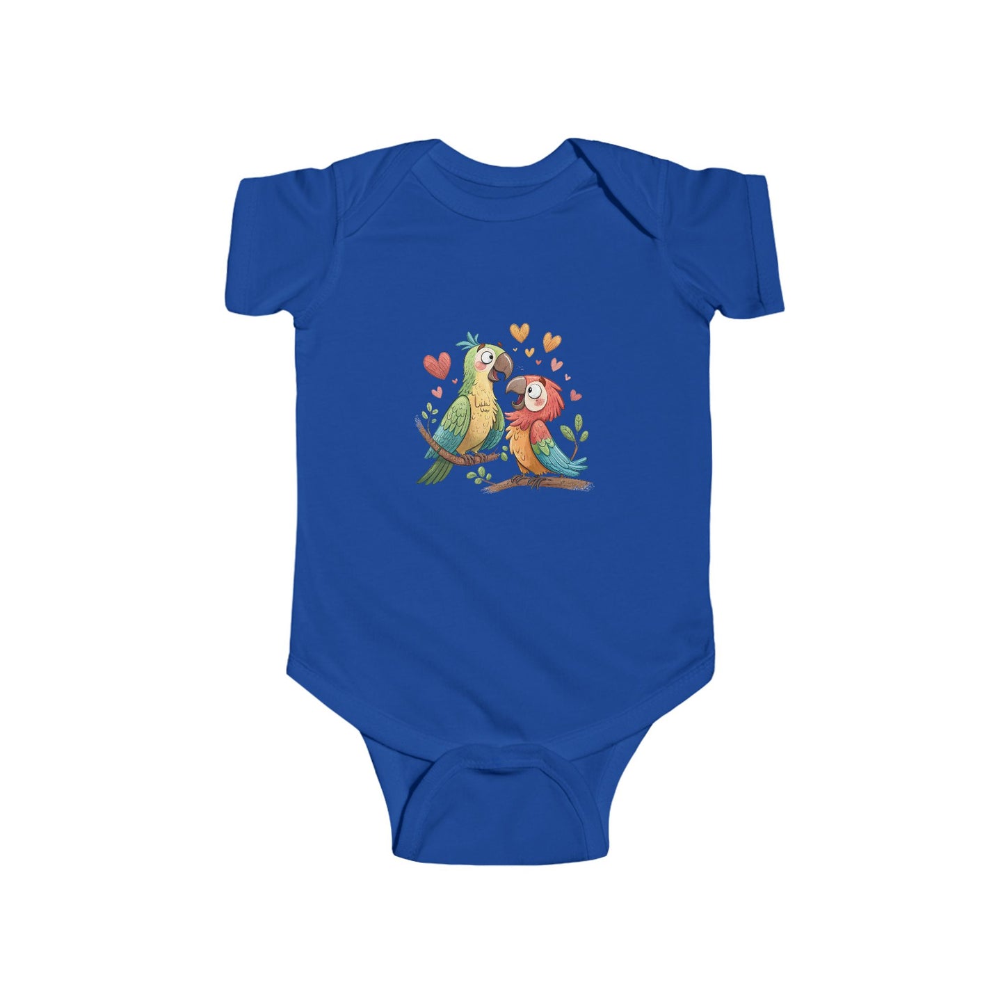Baby Bodysuit — Cute Parrot & Sloth Love Graphic Infant Onesie