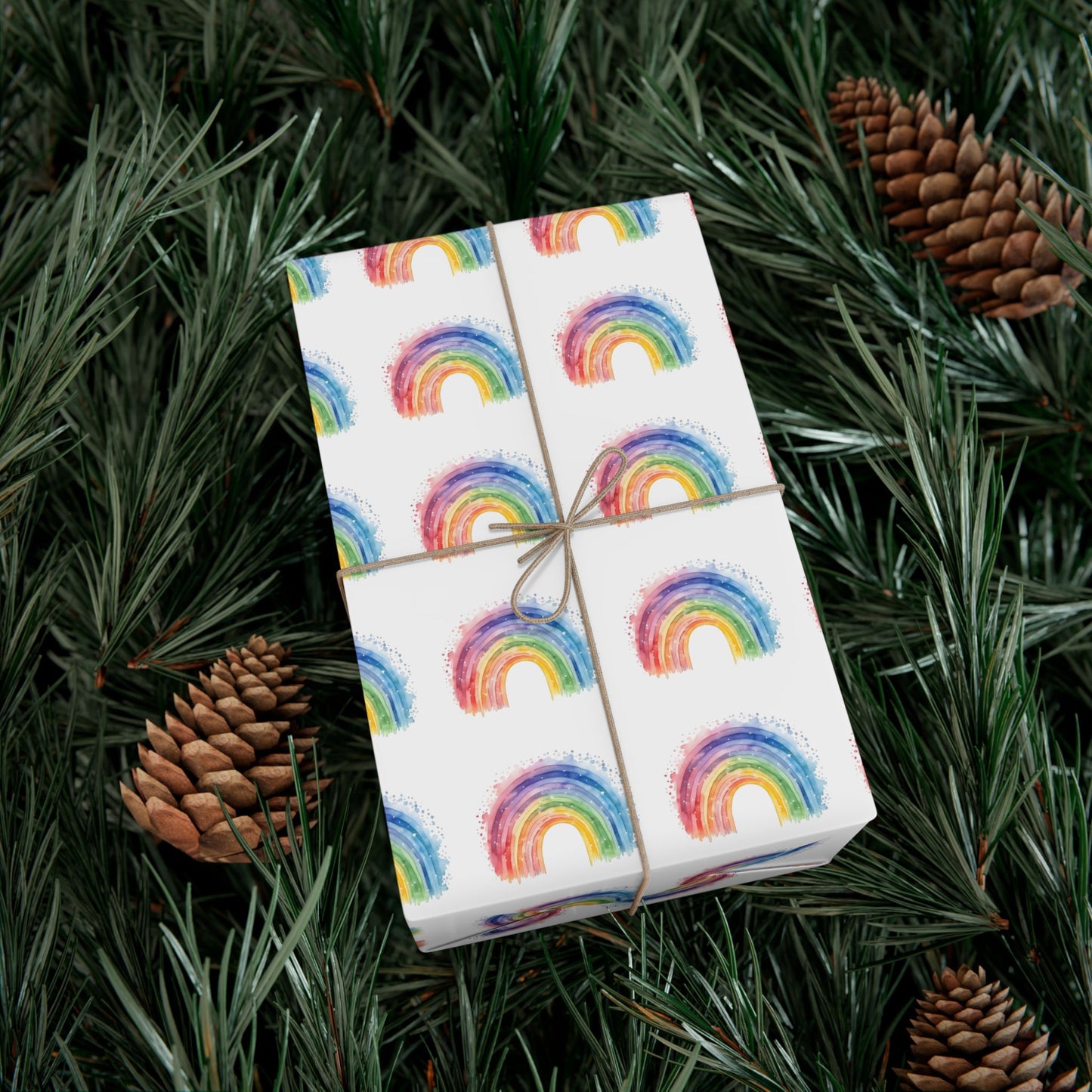 Rainbow Watercolor Gift Wrap Paper — Cheerful Rainbow Wrapping for Birthdays, Baby Showers & Pride