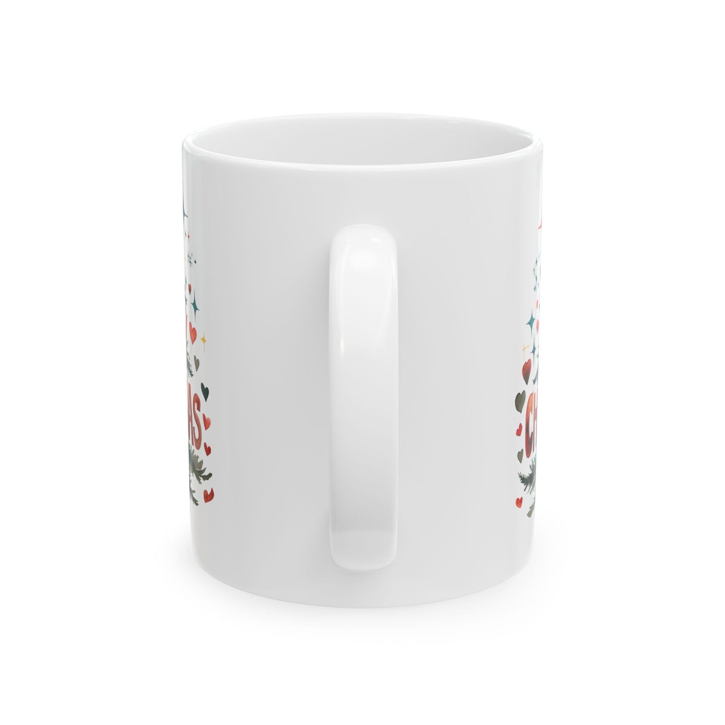 Festive Christmas Mug, Holiday Gift, Hot Cocoa Cup, Merry Christmas Beverage Container, Winter Decor, Family Gatherings