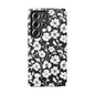 Floral Noir Tough Phone Case — Black & White Flower Protective Cover