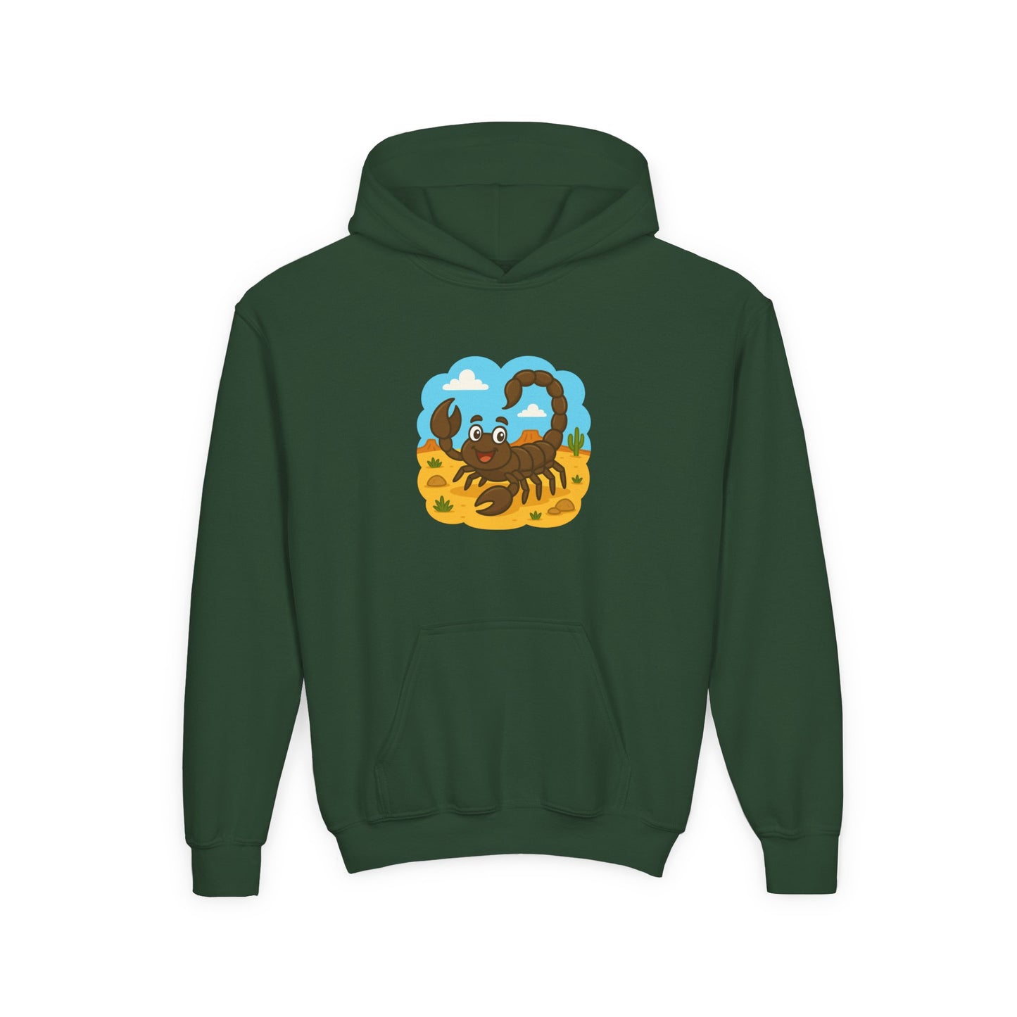 Smiling Scorpion Youth Hoodie | Desert Cartoon Scorpion Kids Sweatshirt