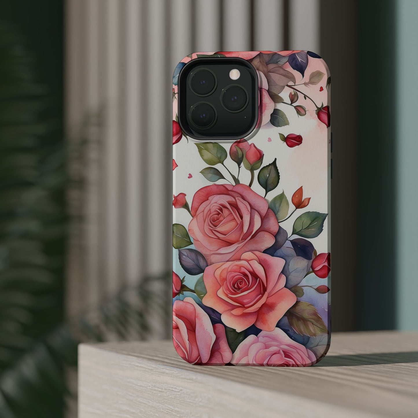 Floral Rose Magnetic Phone Case — Impact-Resistant Protective Cover