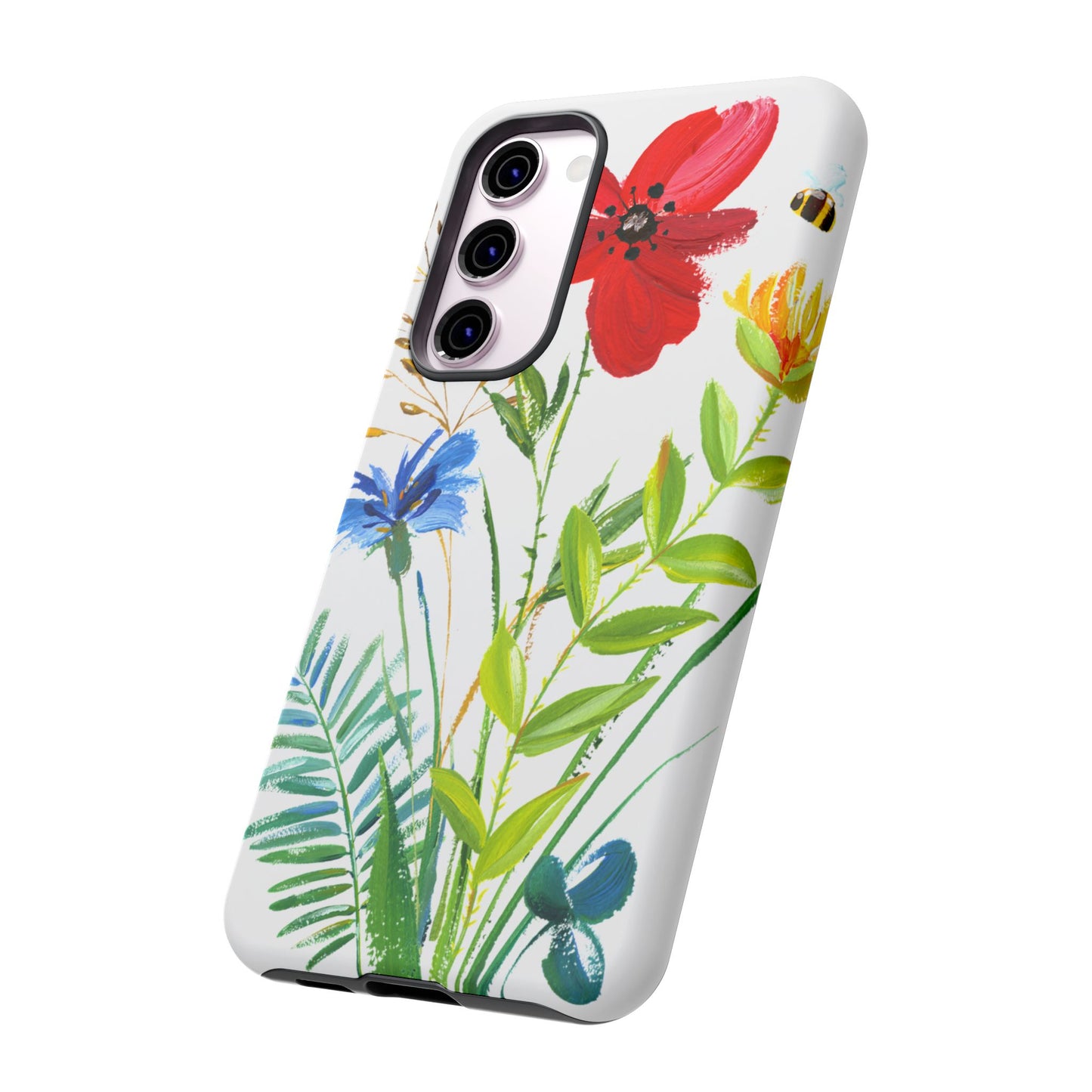 Floral Watercolor Tough Phone Case — Wildflower Bouquet Protective Cover