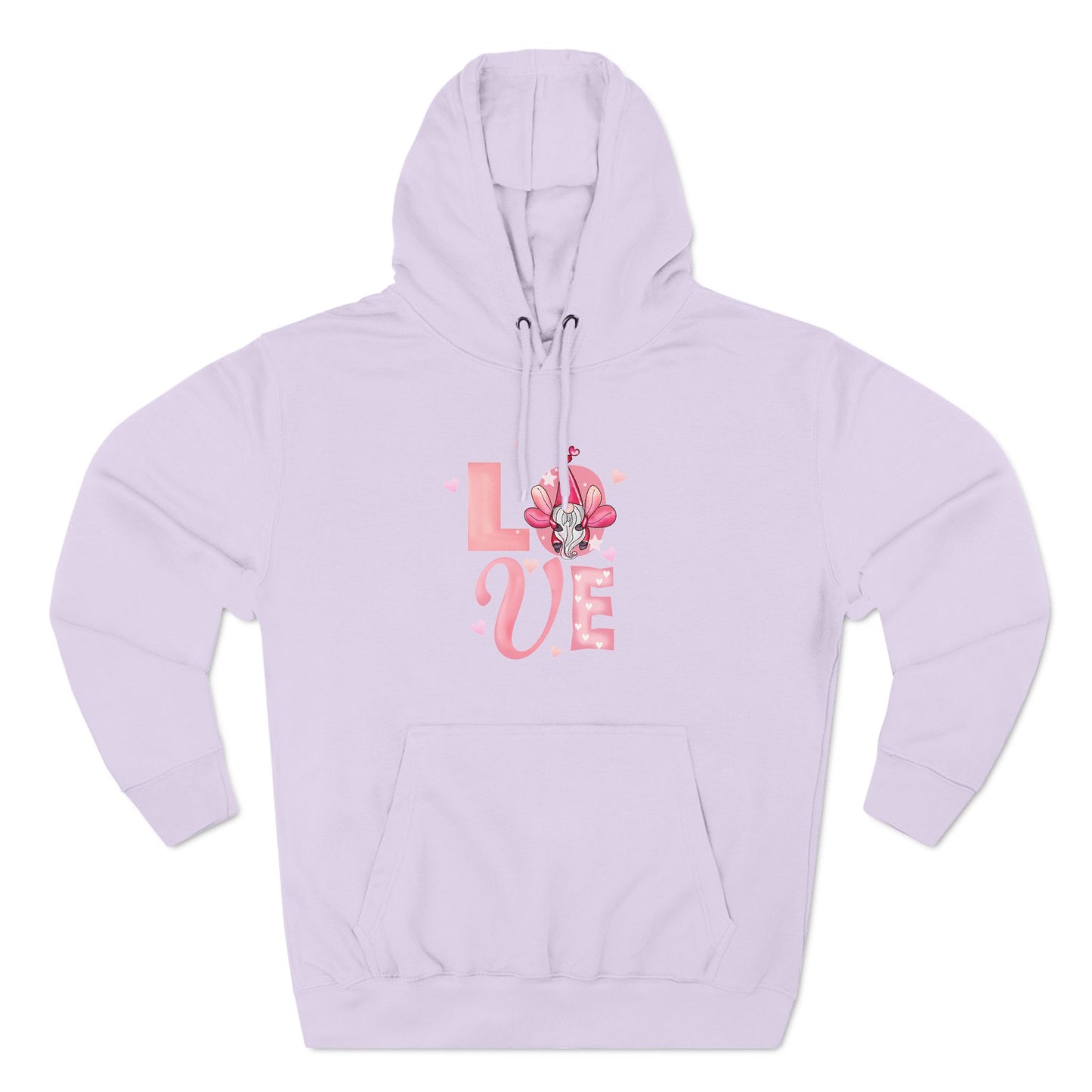 Love Blossom Hoodie — Pink Floral "LOVE" Graphic Fleece Hoodie