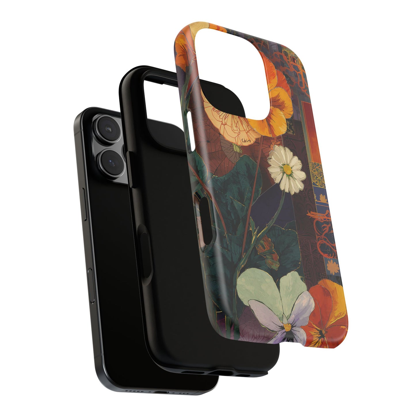 Floral Pansy Tough Phone Case — Vintage Botanical Protection