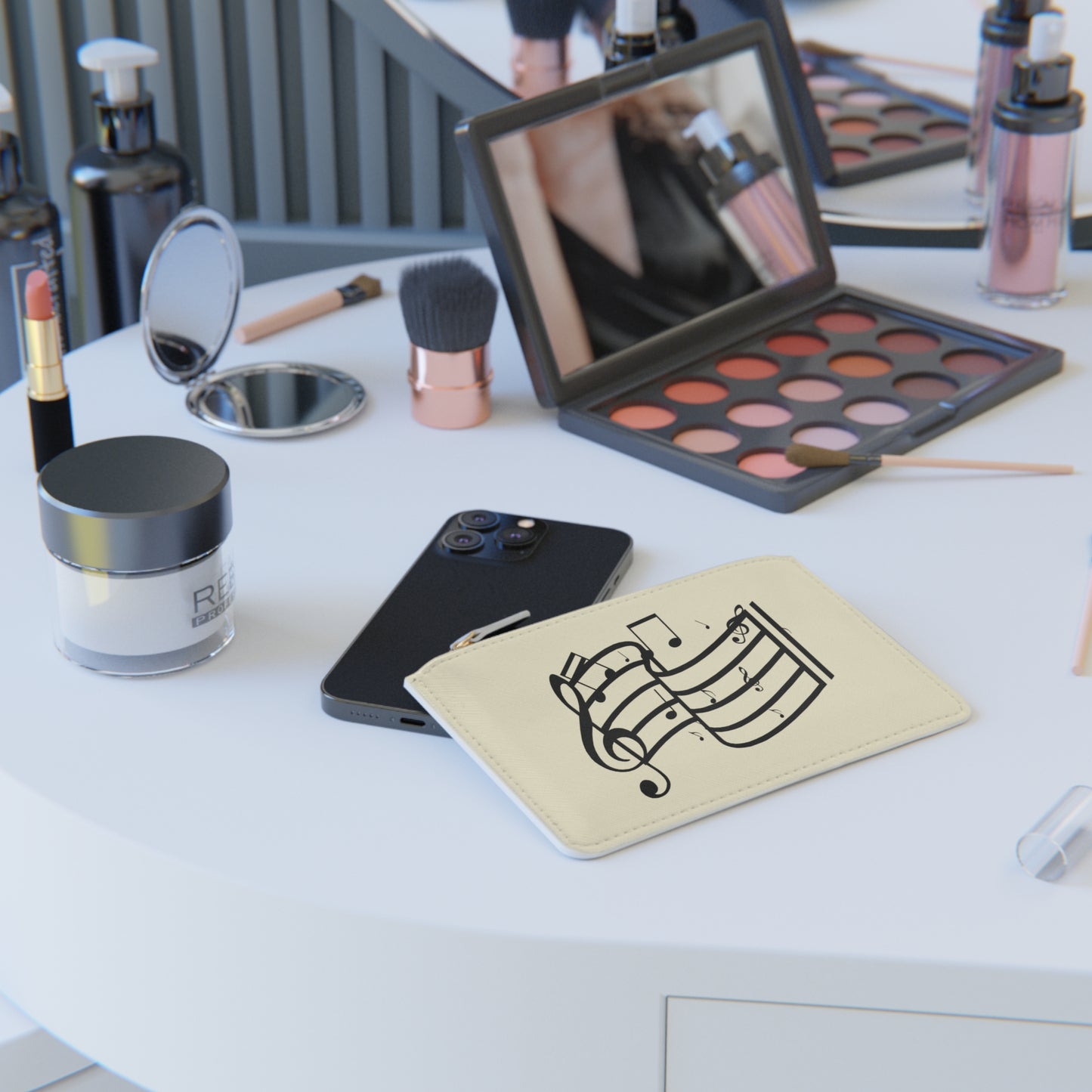 Musical Notes Mini Clutch — Music Lover Zip Pouch