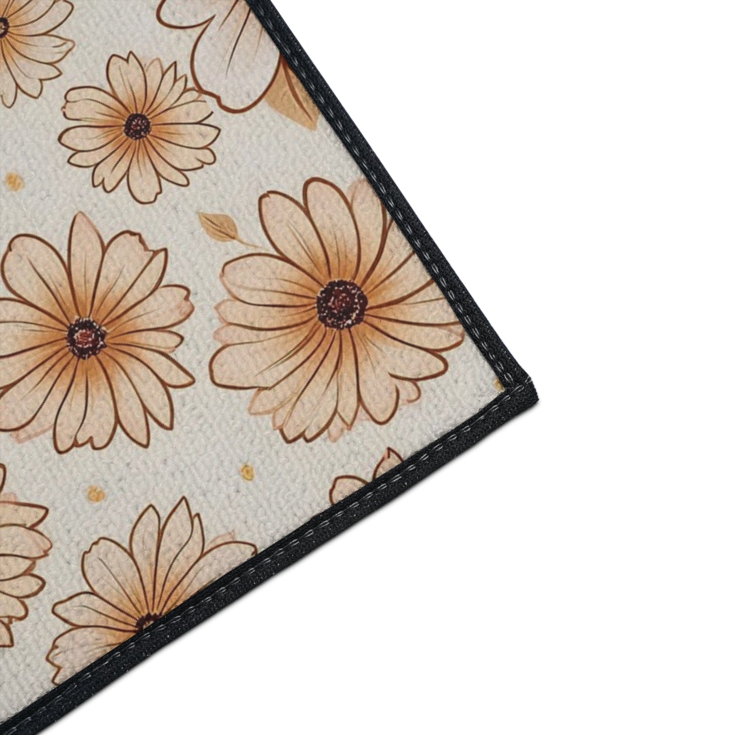 Boho Floral Heavy Duty Floor Mat - Stylish Entrance Rug, Kitchen Mat, Bathroom Mat, Durable Non-Slip, Home Decor