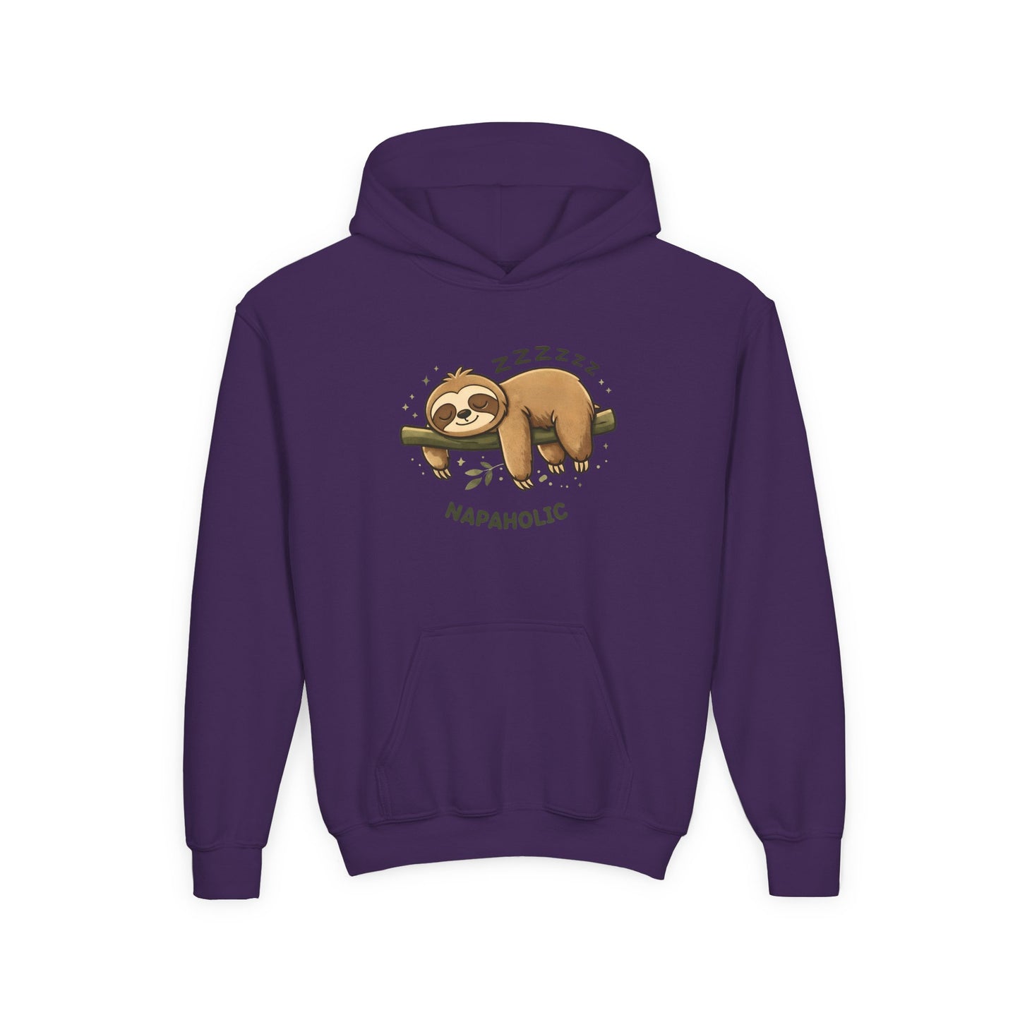 Youth Hoodie — 'Napaholic' Cute Sleeping Sloth Pullover
