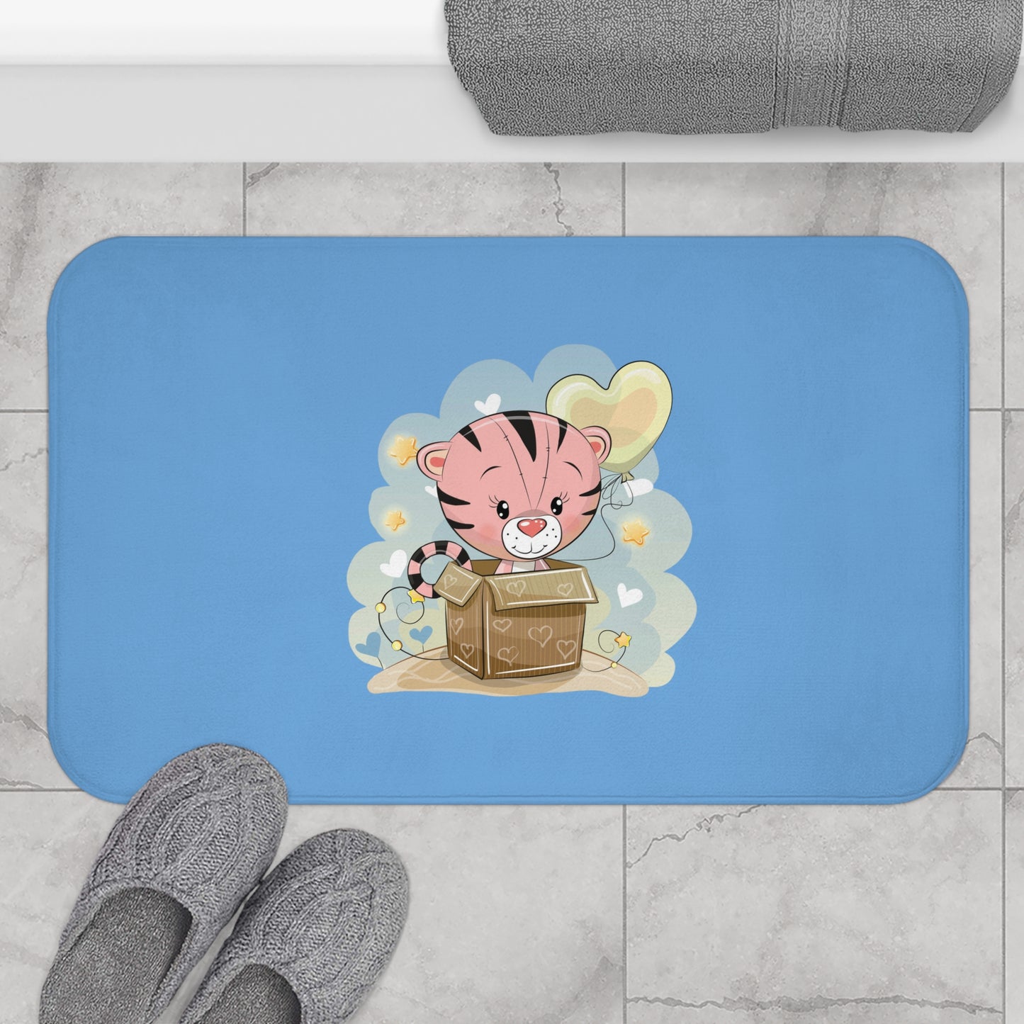Cute Tiger Bath Mat  Kid's Bathroom Decor, Nursery Mat