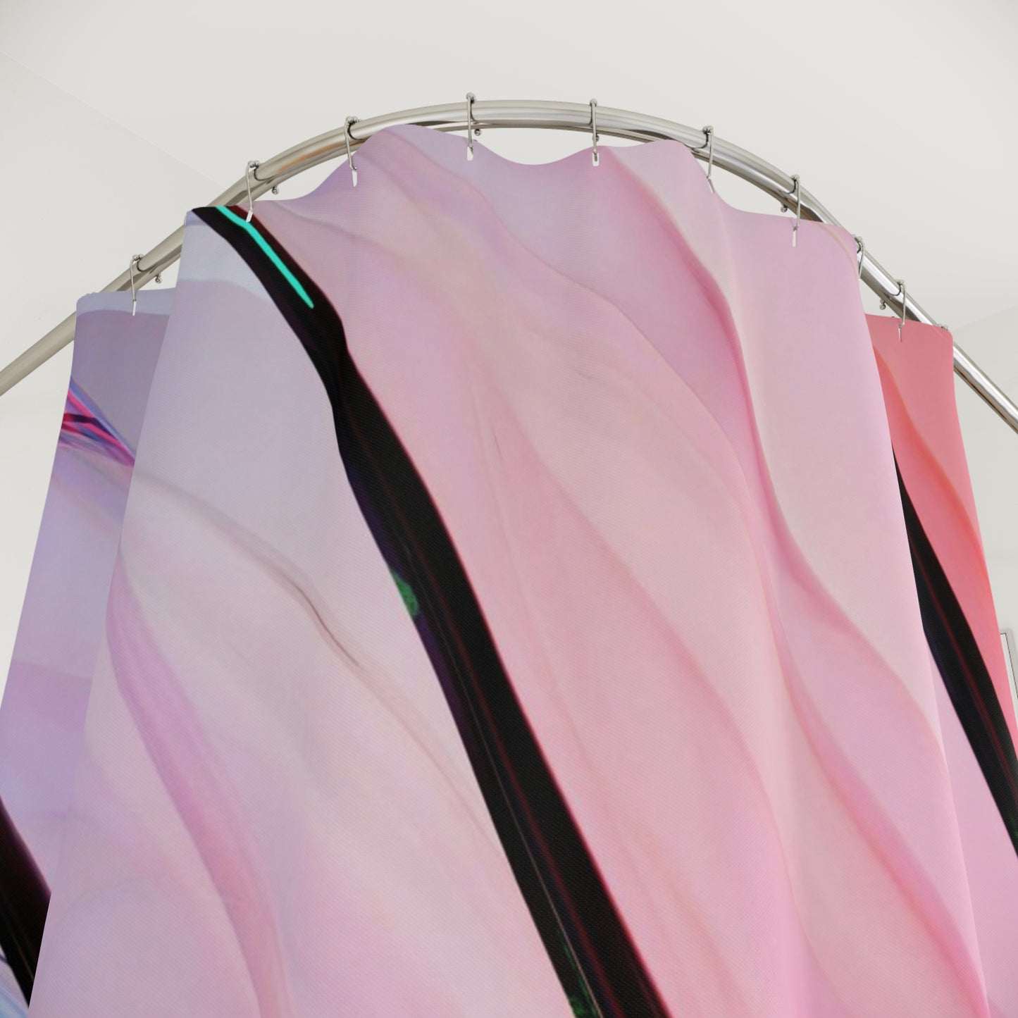 Abstract Pink Flow Shower Curtain, Modern Bathroom Decor, Stylish Water-Resistant Curtain, Gift for Homeowners