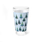 Festive Christmas Mixing Glass, 16oz Drinkware, Holiday Decor, Pine Tree Design, Perfect for Parties, Gift for Home