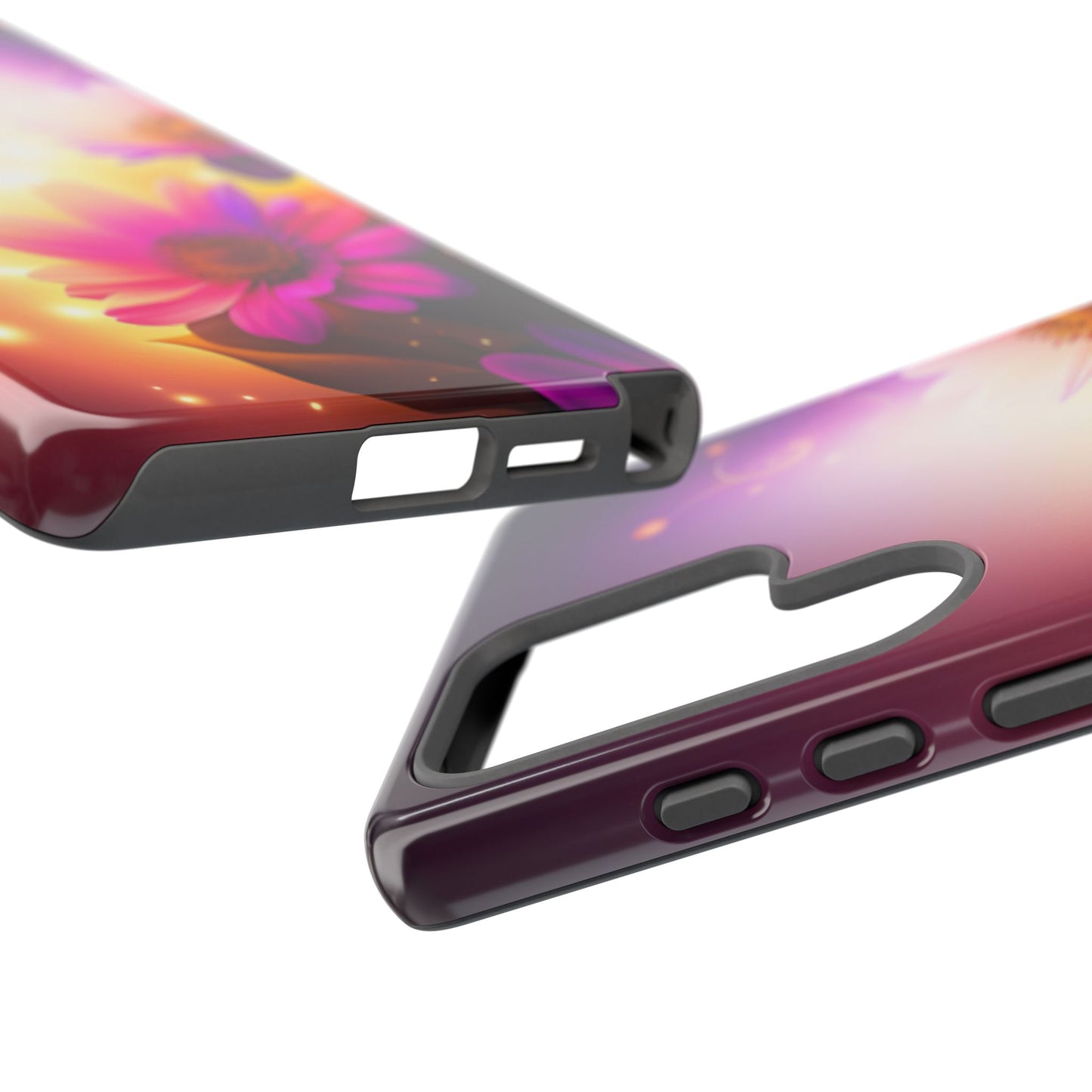 Floral Moonlight Phone Case – Purple Daisy Protective Cover