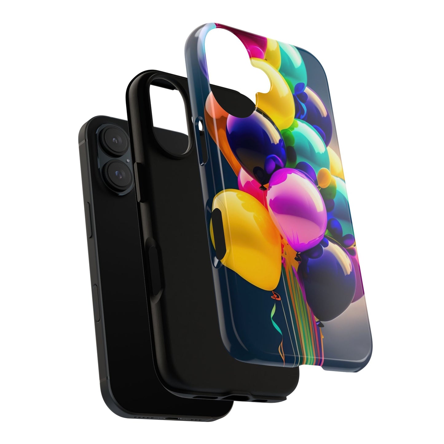 Colorful Balloon Tough Phone Case — Vibrant Party Balloons Protective Cover