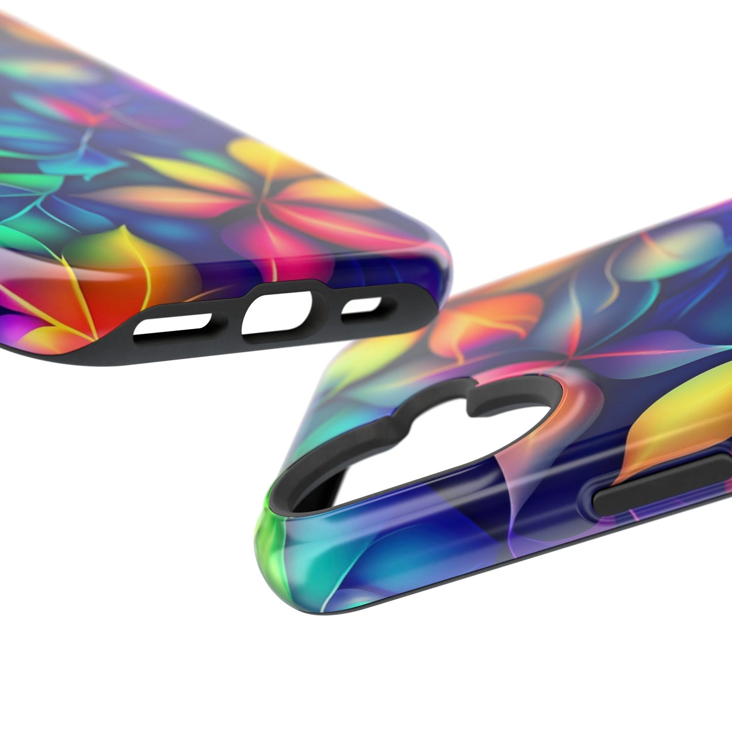 Floral Prism Magnetic Impact-Resistant Phone Case — Colorful Gradient Petal Design