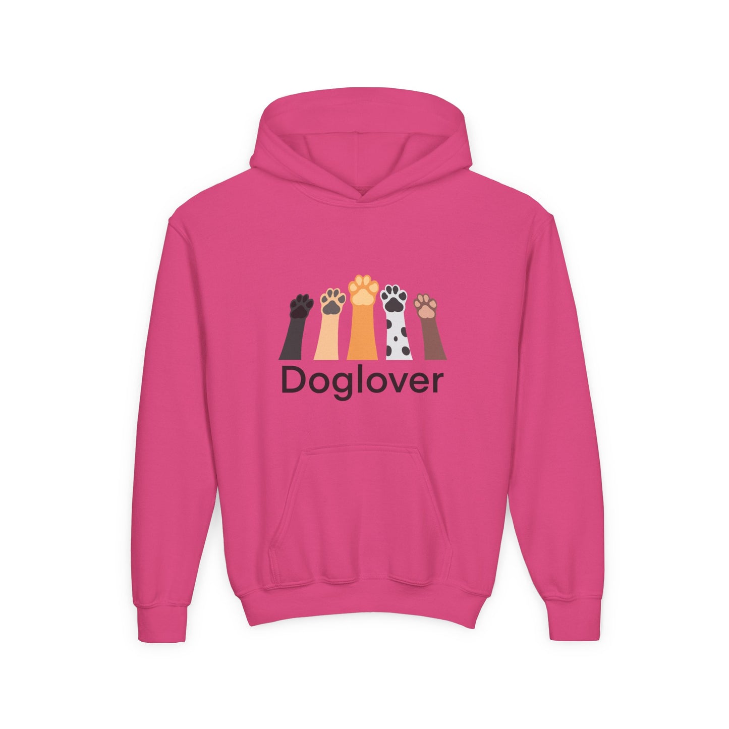 Doglover Youth Hoodie — Cute Paw Print Graphic Sweatshirt for Kids