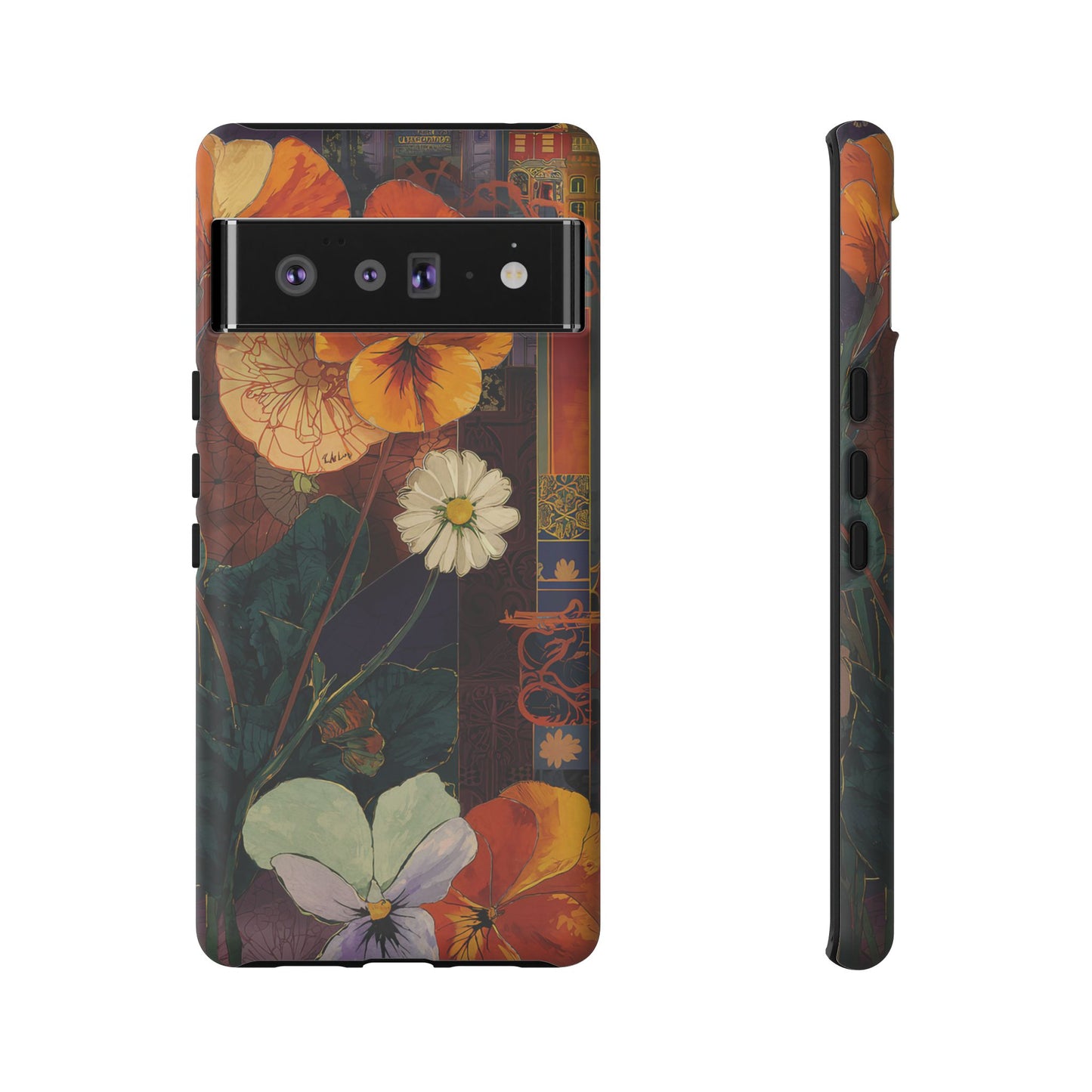Floral Pansy Tough Phone Case — Vintage Botanical Protection
