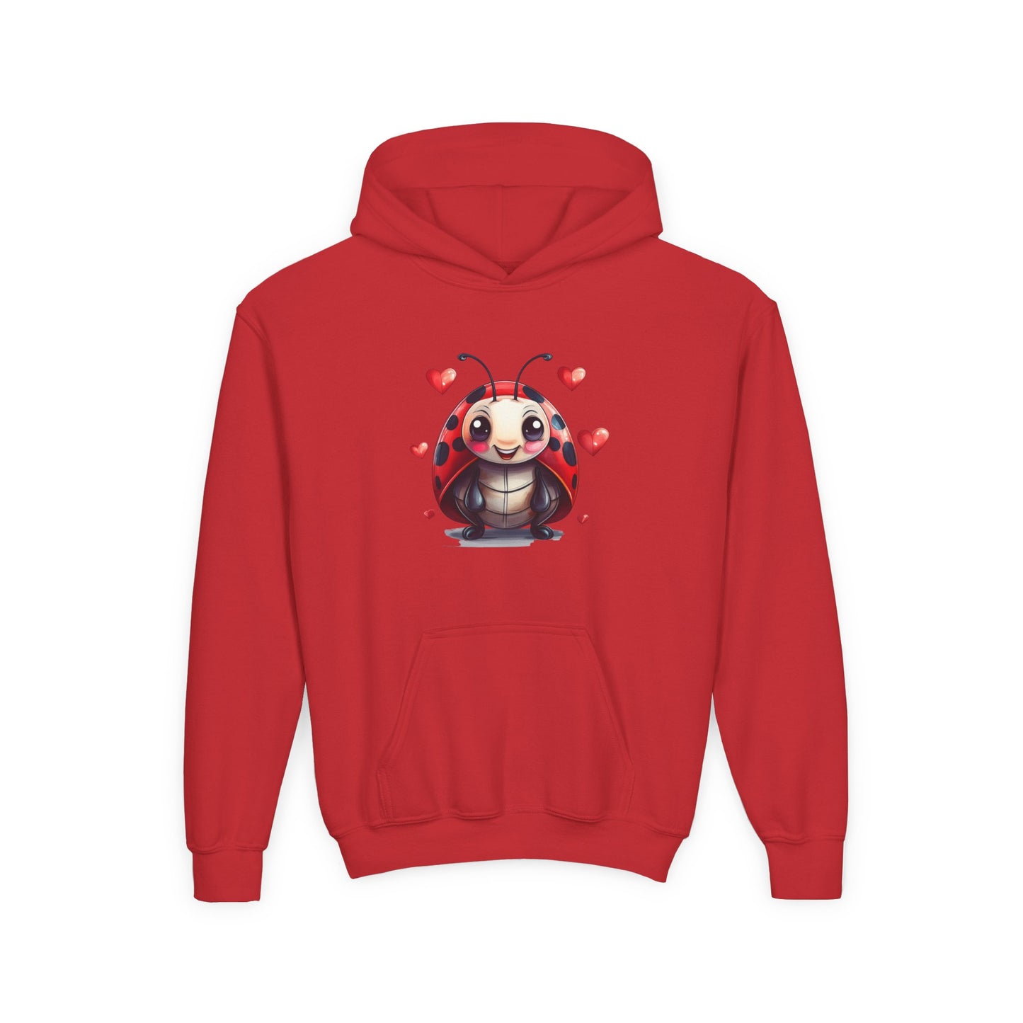 Cute Ladybug with Hearts Hoodie | Kids Valentine Sweatshirt
