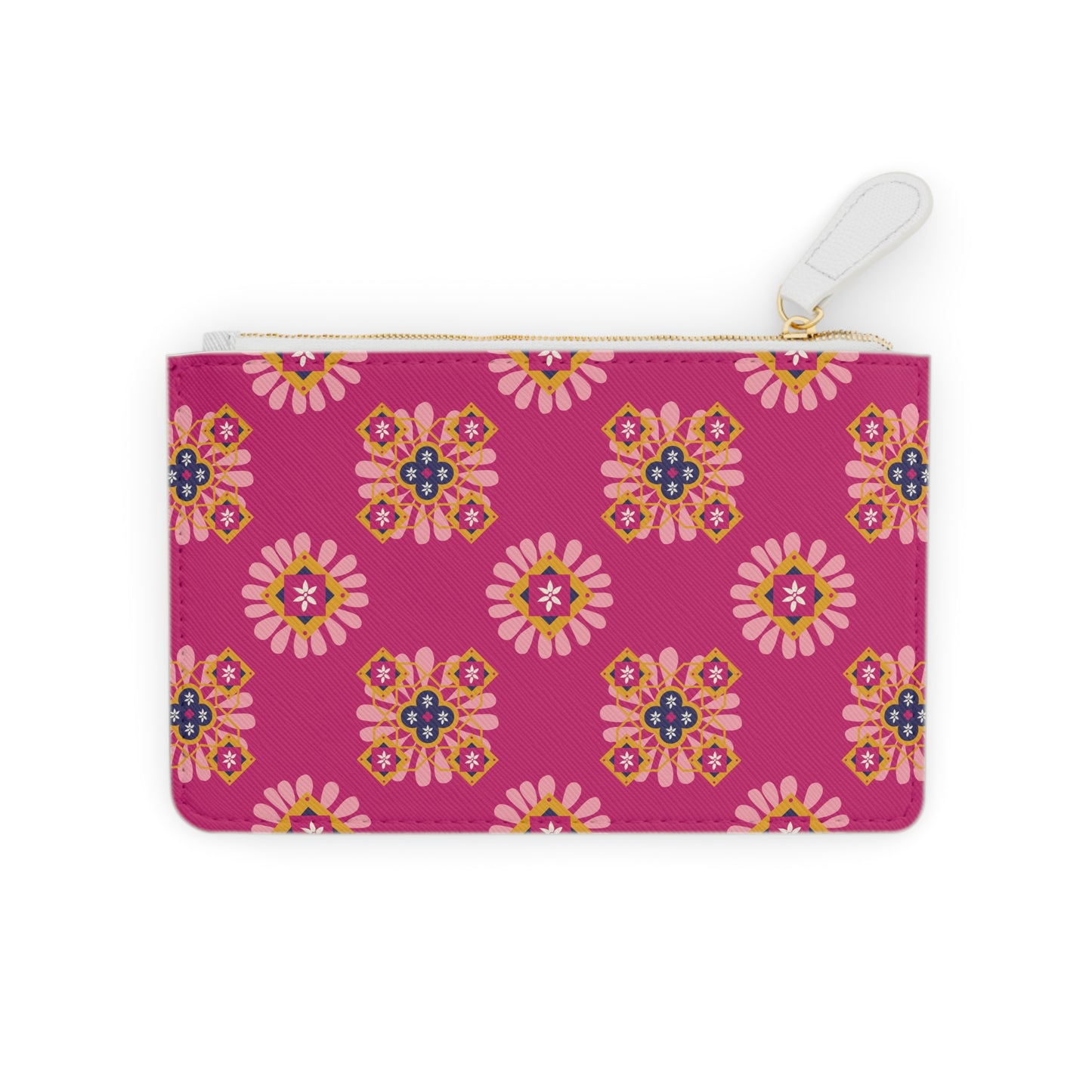 Floral Pattern Mini Clutch — Pink Boho Coin Purse