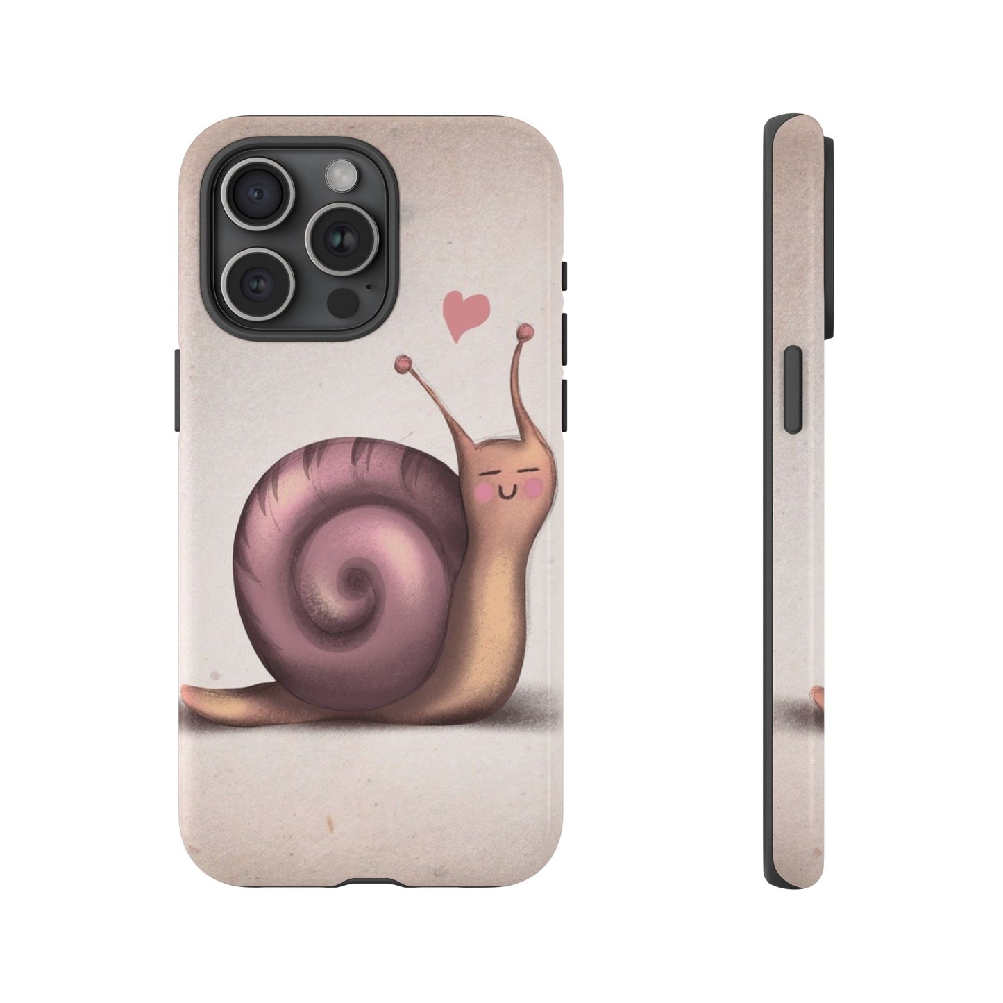 Cute Snail Phone Case — Pink Heart Cartoon Protective iPhone Cover