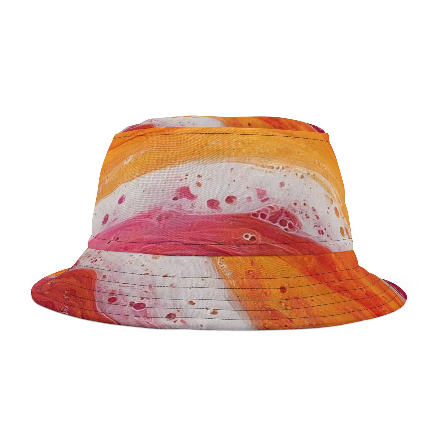Abstract Sunset Swirl Bucket Hat — Colorful Art AOP Summer Hat