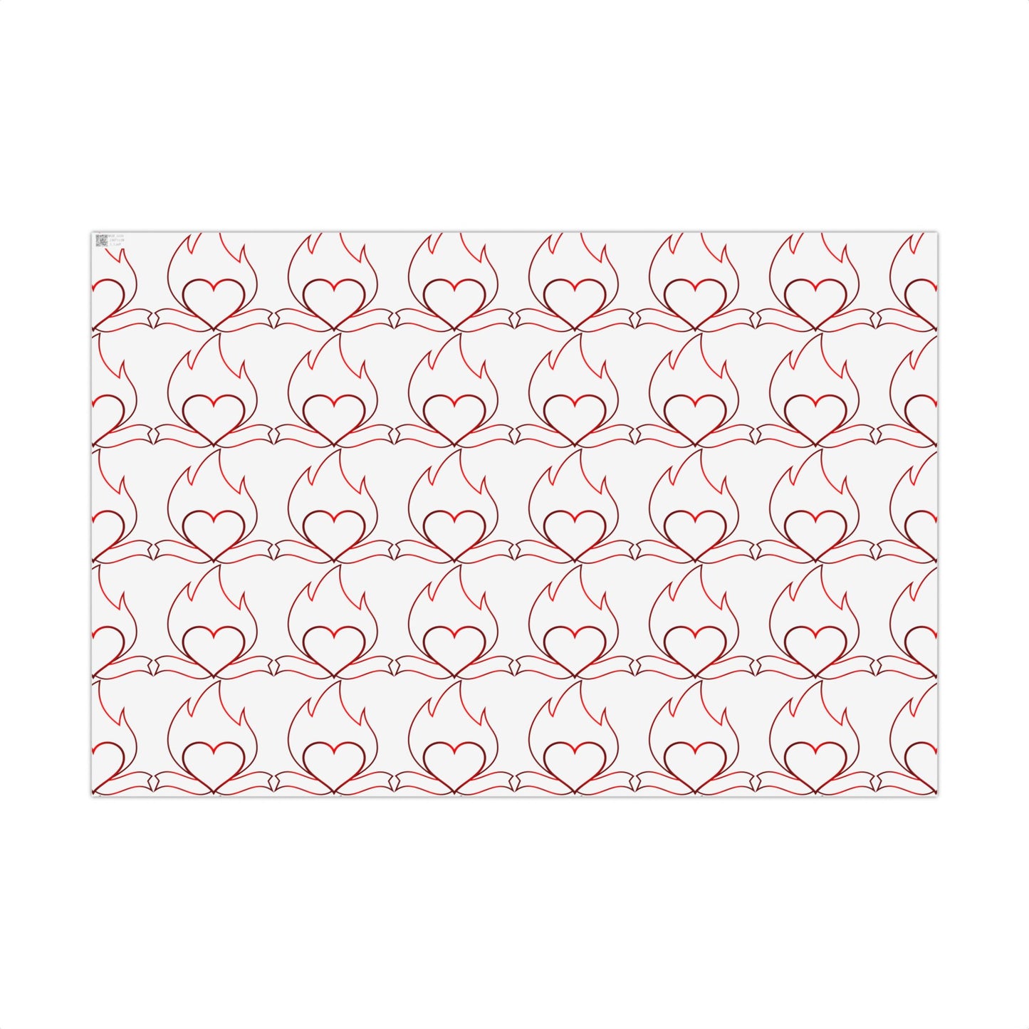 Heart Vine Gift Wrap Paper — Red Romantic Wrapping Sheets for Valentine’s Day & Weddings