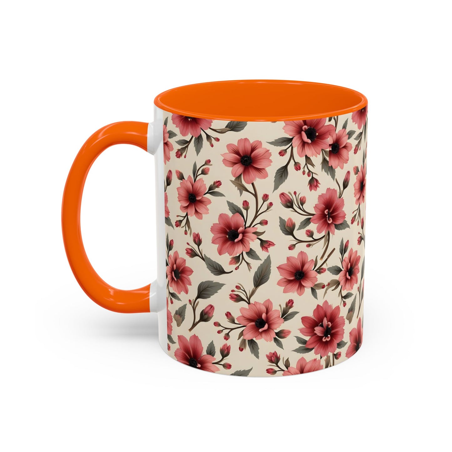 Floral Accent Coffee Mug, Cute Gift for Her, Coffee Lover's Mug, Mother's Day Gift, Housewarming Tea Mug