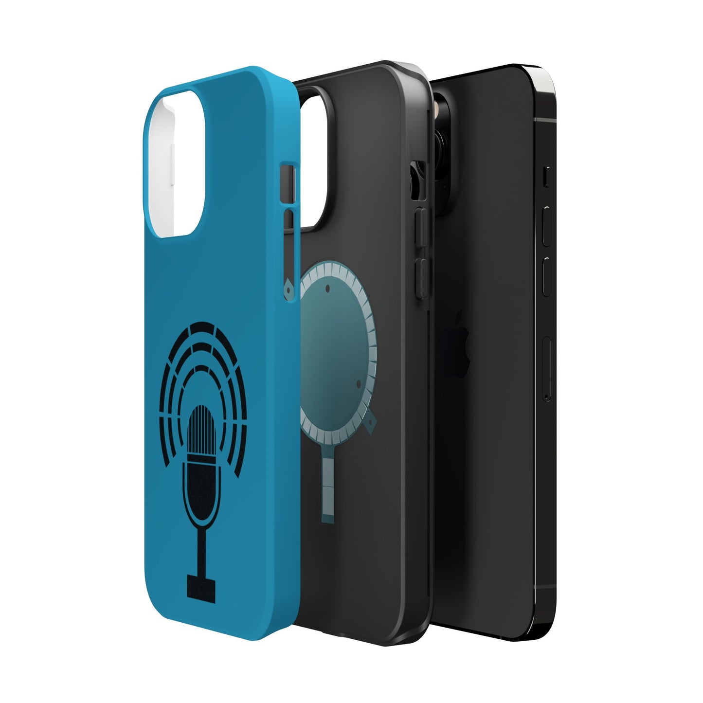 Phone Case — Retro Microphone Podcast Design, Magnetic Impact-Resistant