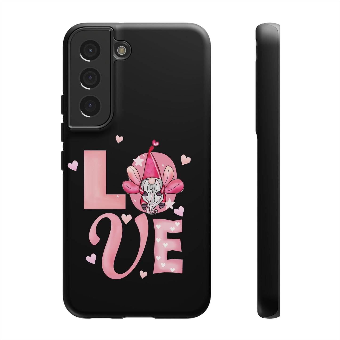 Love Gnome Phone Case — Cute Pink Heart Valentines Protective Case