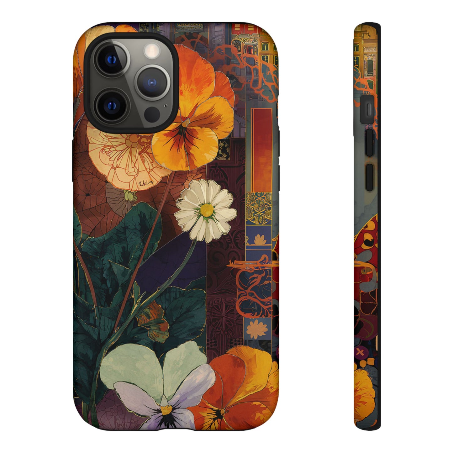 Floral Pansy Tough Phone Case — Vintage Botanical Protection