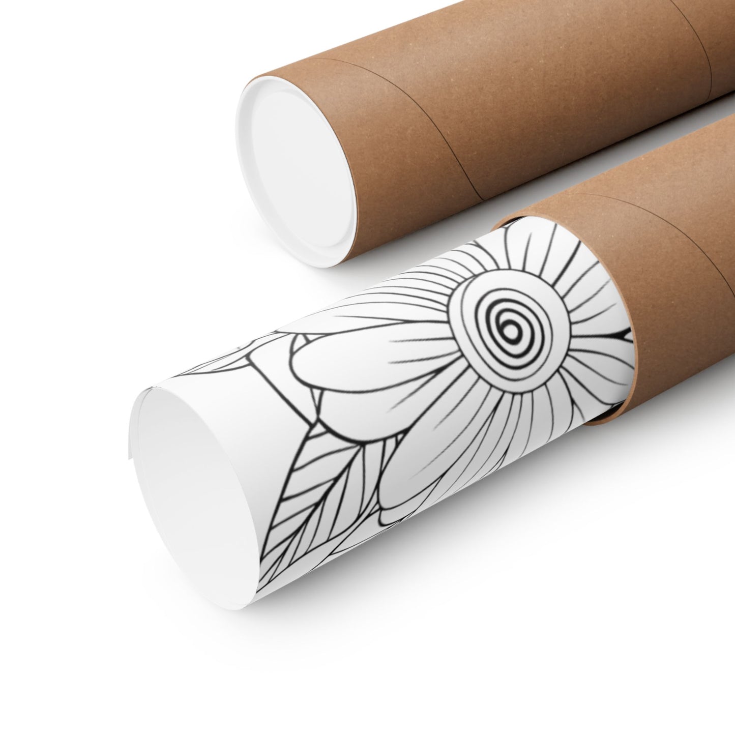 DIY Botanical Doodle Poster — Black & White Floral Coloring Art Print