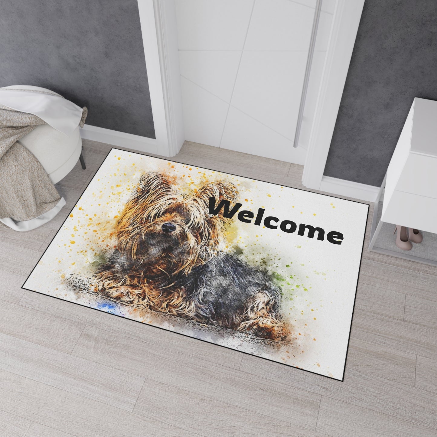 Yorkshire Terrier Welcome Floor Mat — Heavy Duty Non-Slip Doormat