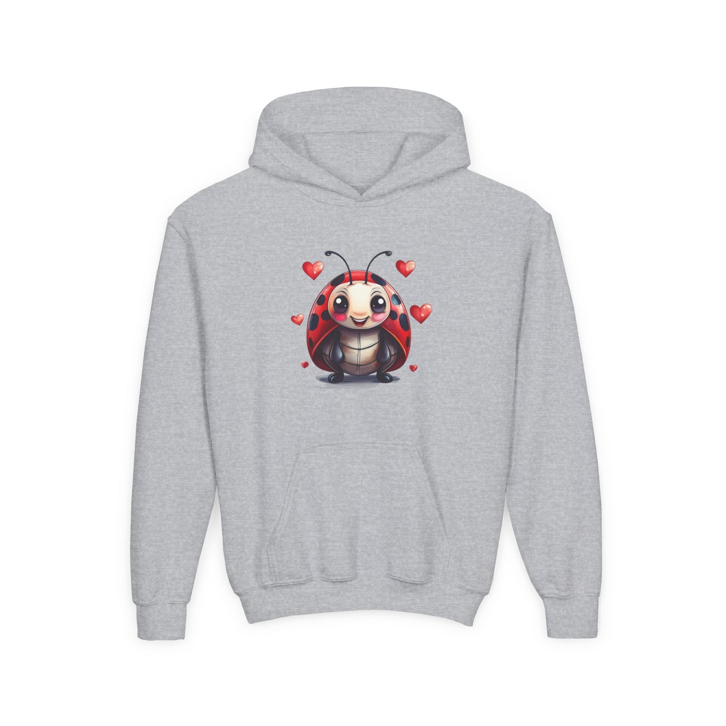 Cute Ladybug with Hearts Hoodie | Kids Valentine Sweatshirt
