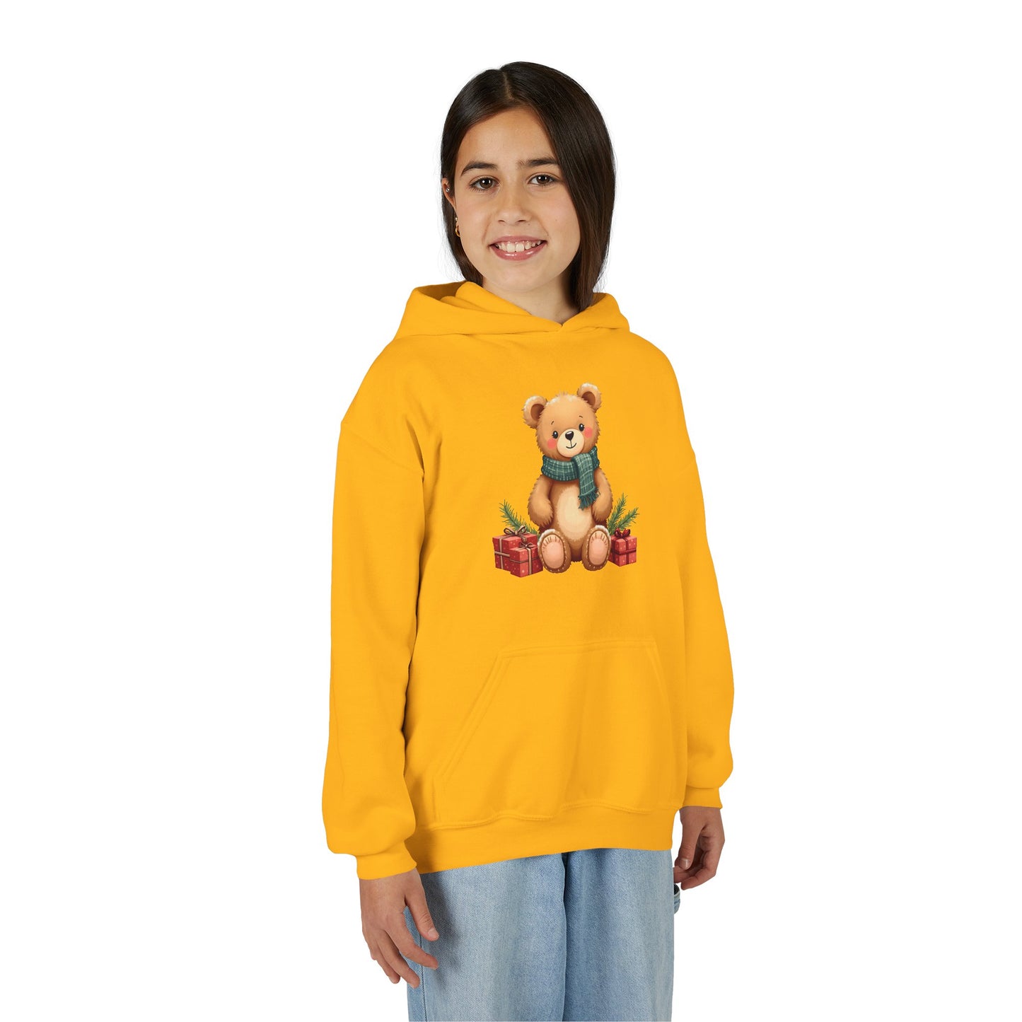 Kids Holiday Teddy Bear Hoodie – Cute Christmas Gift Sweatshirt
