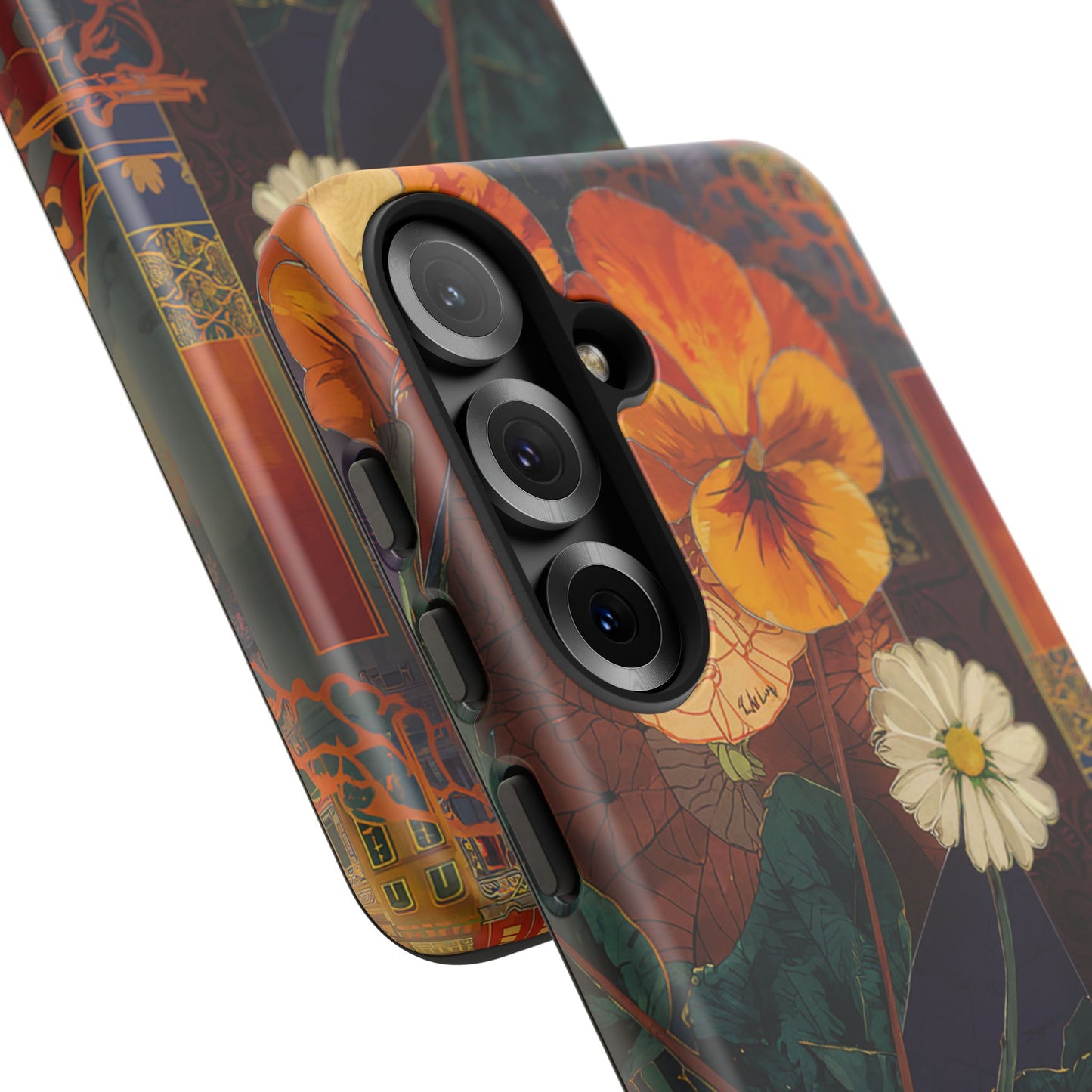 Floral Pansy Tough Phone Case — Vintage Botanical Protection