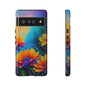 Floral Sunset Tough Phone Case — Vibrant Watercolor Flowers Protective Cover