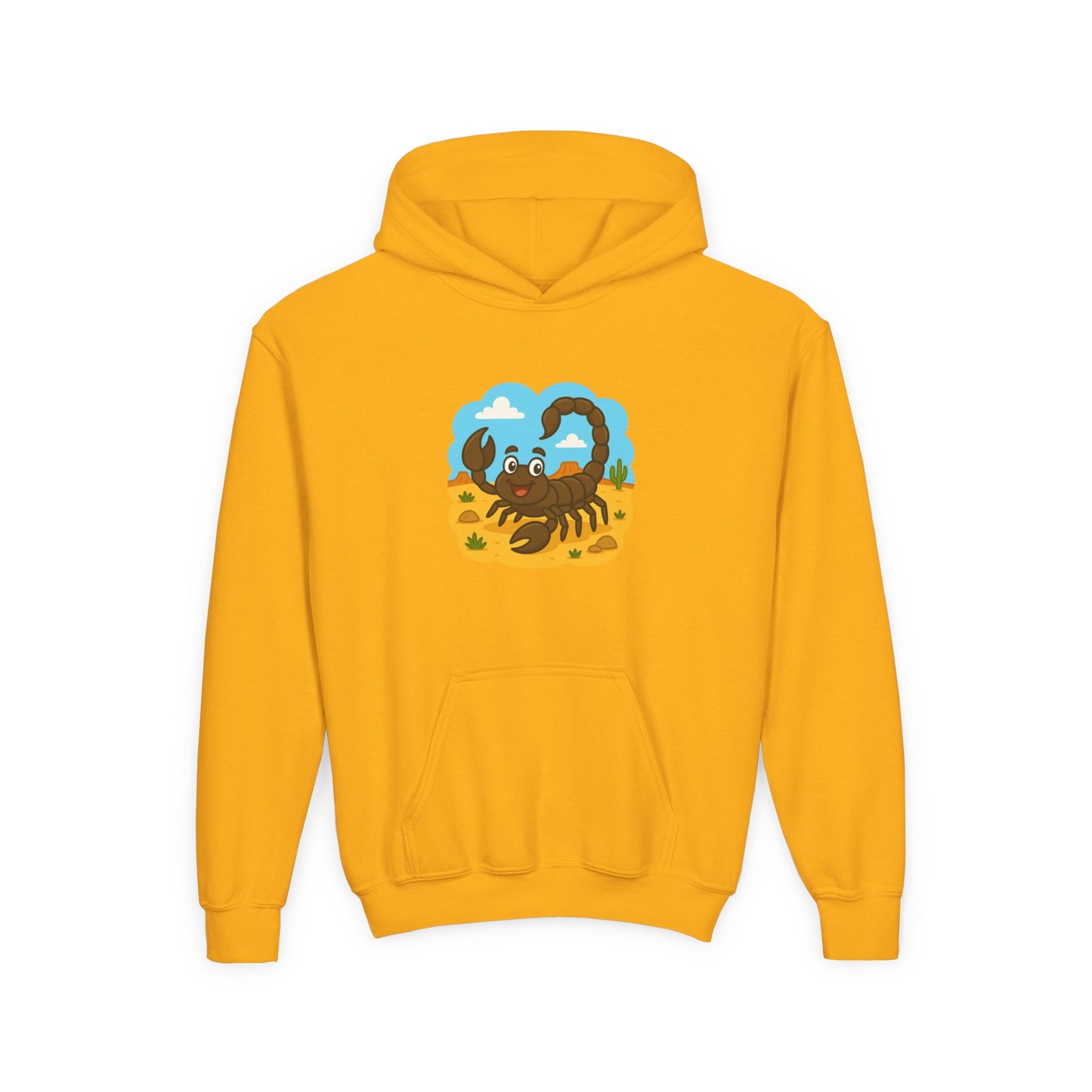 Smiling Scorpion Youth Hoodie | Desert Cartoon Scorpion Kids Sweatshirt