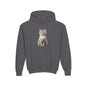 Kids Cat Hoodie – Cute Sitting Kitten Youth Hooded Sweatshirt