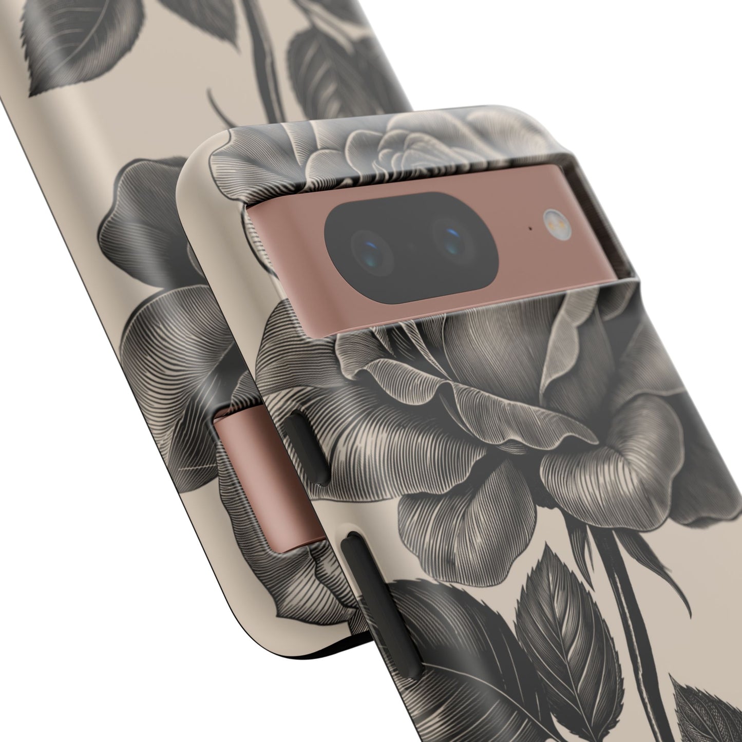 Black Rose Phone Case, Tough Cases with Floral Design, Elegant Tech Accessory, Gift for Flower Lovers, Stylish Protection