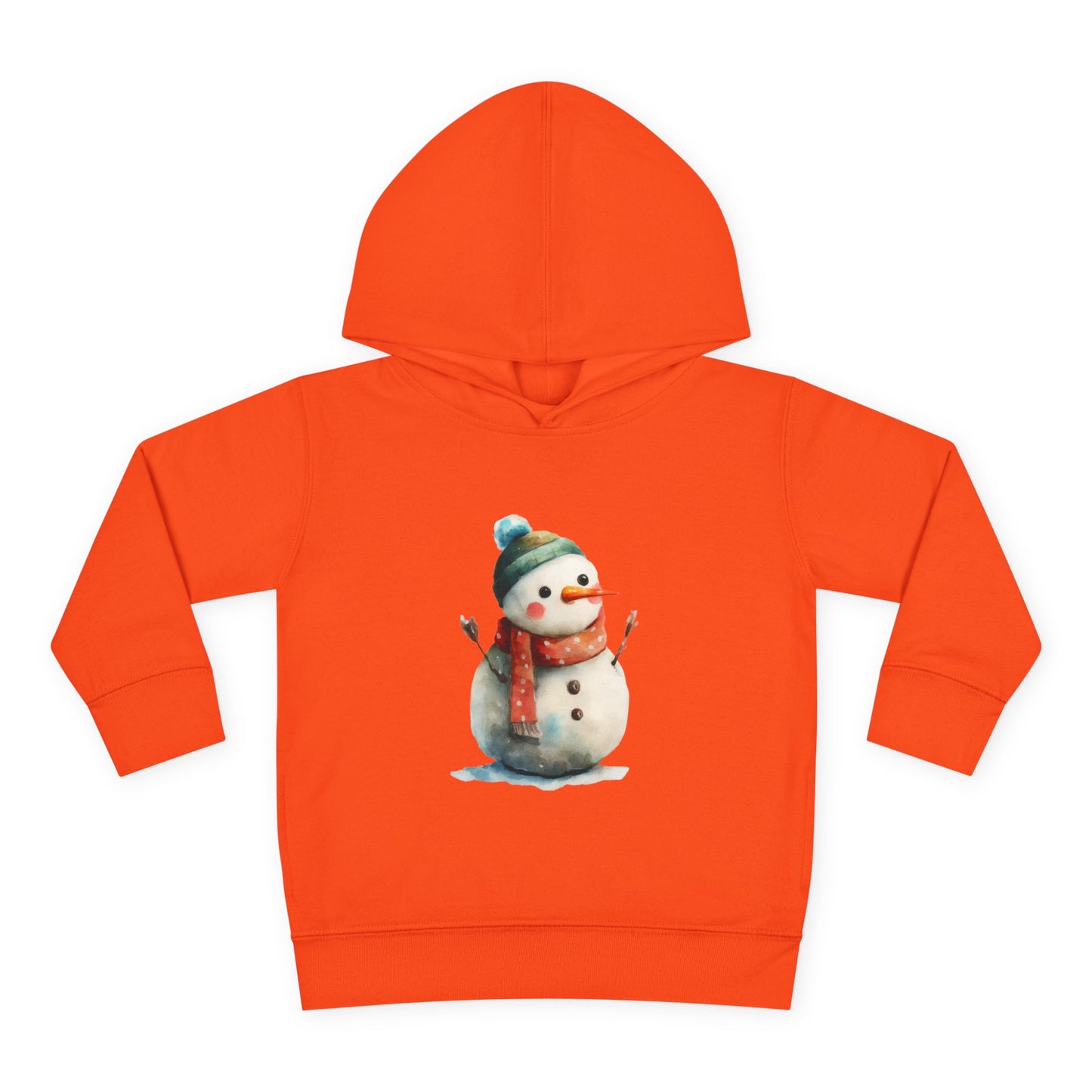Cozy Snowman Toddler Pullover Fleece Hoodie - Winter Apparel, Cute Gift for Kids, Holiday Wear, Soft Hoodie for Toddlers, Christmas Outfit
