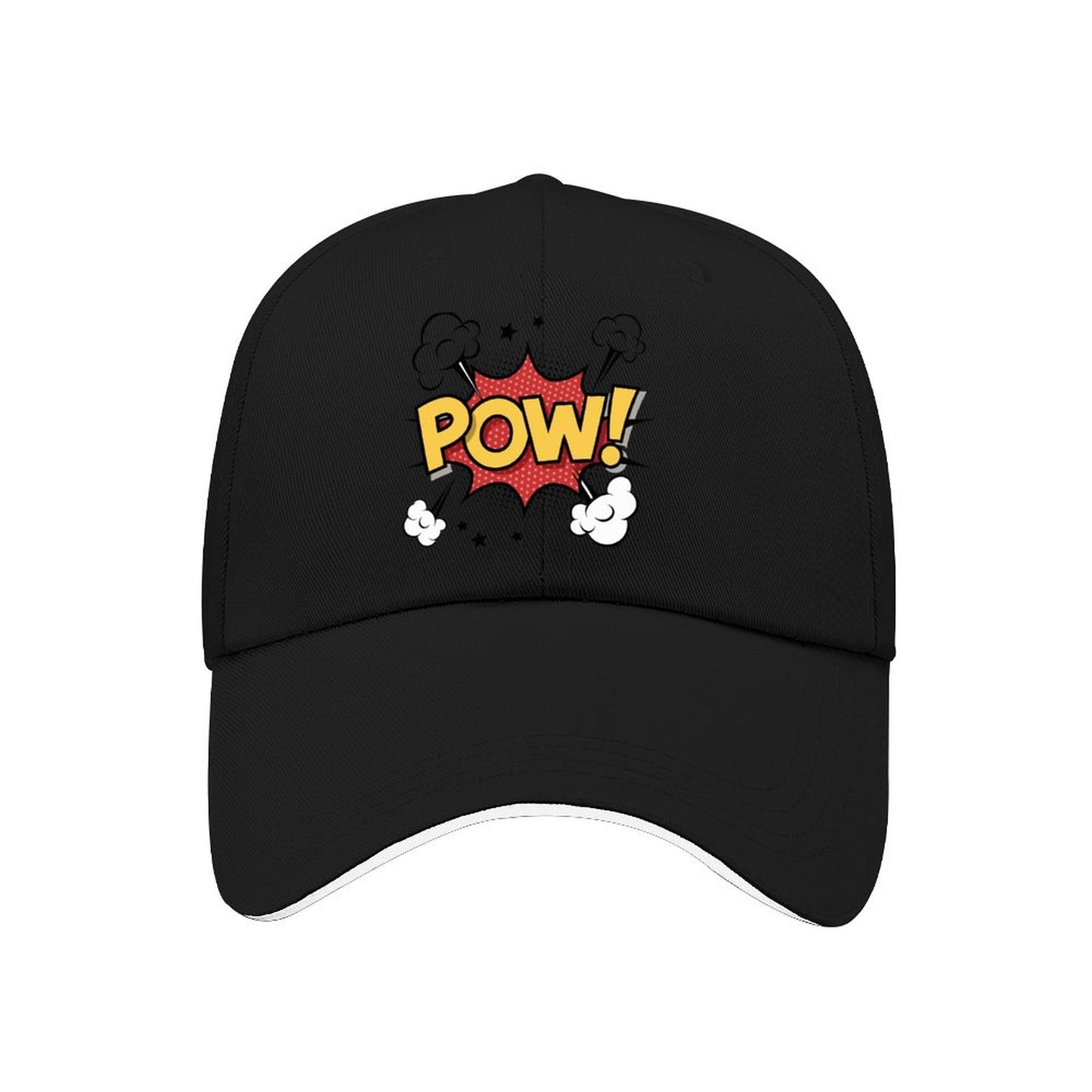 "POW" Baseball Cap for Men Women Curved Visor Sandwich