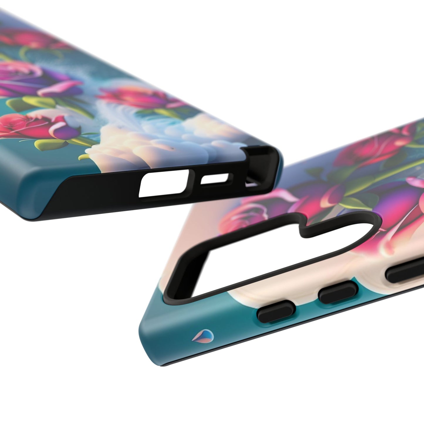 Floral Dream Tough Phone Case — Rose Bouquet Clouds Design