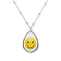 Smiley Face Oval Necklace, Cute Jewelry for Gift