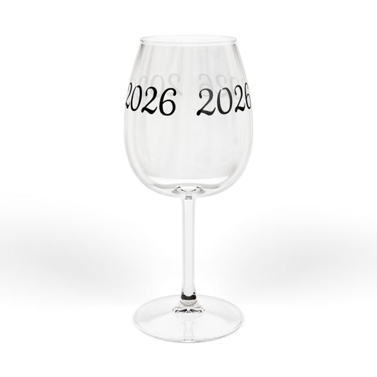 2026 Celebration Wine Glass — 12oz Engraved Party Stemware