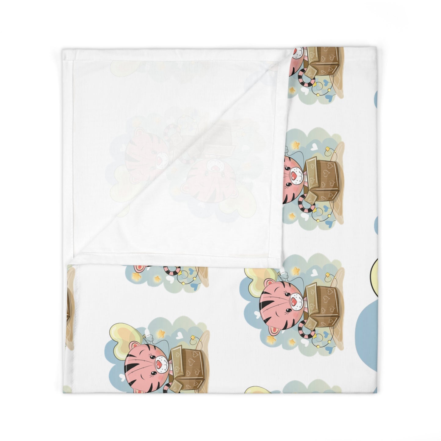 Whimsical Baby Swaddle Blanket, Soft Infant Wrap, Cute Tiger Design