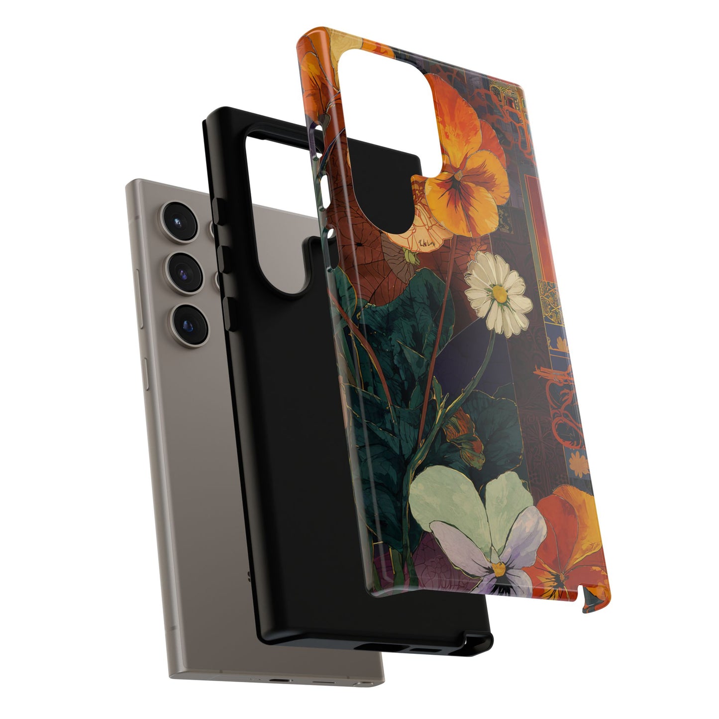 Floral Pansy Tough Phone Case — Vintage Botanical Protection